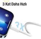 Baseus 1 Metre 2.4A Ultra Hızlı iPhone Lightning Şarj ve Data Kablosu, Kopmaz Halat Kablo, 3x Hızlı