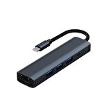 Polham 100W 4in1 USB To 3x USB 3.0, 1x PD Type C Çoğaltıcı Çevirici Adaptör HUB 