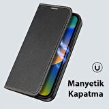 Polham Manyetik Samsung Galaxy S23 Plus Uyumlu Kapaklı Kılıf, Kart Bölmeli, Standlı Kılıf, PU Deri