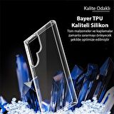 Polham Shockproof Darbe Emici Kamera Korumalı Samsung Galaxy S23 Ulta Uyumlu Silikon Kılıf, Sararmaz Kılıf