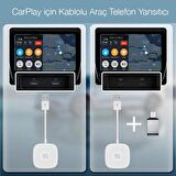 Polham Araç İçi İphone Cihazlar İçin Carplay, Youtube, Instagram Ekran Yansıtıcı Adaptör CarPlay
