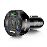 Polham 7A 35W Ultra Hızlı 5x USB Girişli Araç Şarj Başlığı, 12/24V Tüm Girişlere Uyumlu, Isı ve Akım Korumalı Şarj Başlığı