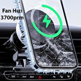 Polham 18W Kablosuz Şarjlı Magsafe Uyumlu Telefon Soğutuculu Araç İçi Telefon Tutucu, 3700Prm Hızlı