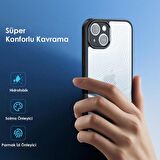 Polham iPhone 14 Plus Uyumlu Premium Buzlu Sert Kamera Koruyuculu Kılıf, Parmaz İzi Bırakmayan Kılıf