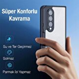 Polham Samsung Galaxy Z Fold 4 5G Uyumlu Premium Buzlu Sert Kamera Koruyuculu Kılıf,Su Geçirmez Kılıf
