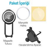 Polham Magsafeli Manyetik Araç İçi Havalandırma Girişli Telefon Tutucu, Sarsılmaz ve Titremez Tutucu