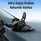 Baseus Araç İçi Ön Cam ve Torpido Üstüne Vakumlanan Telefon Tutucu, Titremez, Sarsılmaz, Otomatik Kilitli 