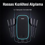 Baseus 15W Kablosuz Şarjlı Havalandırma Bölmesi Araç Telefon Tutucu,Otomatik Kilitli,Mavi Led Işıklı