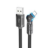 Polham HC Seri 120 CM 2.4A Ultra Hızlı Döner Başlıklı USB to iPhone Lightning Hızlı Şarj ve Data Kablosu