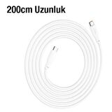 Polham HC Series 2MT 60W Type-C to Type-C Süper Hızlı Şarj ve Data Kablosu, Kopmaz Silikon Kablo, Akım ve Isı Korumalı