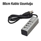 Polham  4in1 OTG 80CM USB to 4x USB2.0 HUB Çevirici Dönüştürücü Adaptör, Tak Çalıştır USB HUB, Klavye, Mouse, USB Bellek Okuyucu