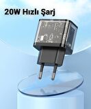 Polhammobile HC Series USB 20 Watt Hızlı Şarj Aleti Siyah
