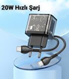 Polhammobile Type-C 20 Watt Hızlı Şarj Aleti Siyah