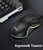 Polham HC RGB Series 1.4MT Kablolu 1000DPI LED Işıklı Gamer Oyuncu Optik Mouse, Ergonomik Ultra Hassas Mouse