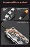 Polham 100W 5in1 Type-C Hub Type-C to USB3.0 Çoğaltıçı Dönüştürücü 4xUSB3.0 Pd 100W Şarj