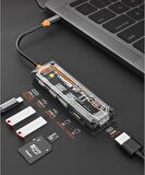 Polham 100W 6in1 Type C Çevirici Çoğaltıcı Adaptör Hub, 2x USB, 1x PD Type C, 1x 4K HDMI, 1x SD-TF  