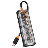Polham 100W 6in1 Type C Çevirici Çoğaltıcı HUB, 2x USB, 1x HDMİ, 1x VGA, 1x Type C, 1x 3.5MM Çoğaltıcı