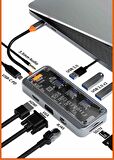 Polham 10in1 100 Type C Çoğaltıcı HUB, 1x Type C, 3x USB, 1x HDMİ, 1x RJ45, 1x SD/TF, 1x VGA, 1x 3.5MM Aux
