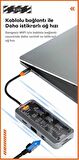 Polham 10in1 100 Type C Çoğaltıcı HUB, 1x Type C, 3x USB, 1x HDMİ, 1x RJ45, 1x SD/TF, 1x VGA, 1x 3.5MM Aux