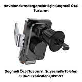 Polham 15W Süper Hızlı Kablosuz Şarjlı V Tipi Telefon Tutucu, Kancalı Düşmez Titremez Metal Tutucu