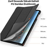 Polham Lenova Tab M10 10.6 İle Uyumlu Standlı Uyku Modlu Manyetik Kılıf, Standlı ve Ful Korumalı Kılıf
