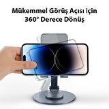 Polham Açı ve Yükseklik Ayarlı 360 Derece Dönebilen Telefon ve Tablet Tutucu Stand, Kaydırmaz ve Çizmez Stand