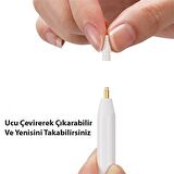 Polham Dux Series 2 Adet Apple Pencil 1/2 İçin Yedek Kalem Ucu, Basınç ve Eğim Duyarlı Kalem Ucu