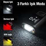 Polham 150PSİ Kablosuz Taşınabilir Lastik Pompası,Şarjlı Basınç Göstergeli, Işıklı Hava Kompresörü