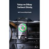 Polham 15W Kablosuz Şarjlı Araç İçi Telefon Tutucu, V Tipi Düşmez Titremez Telefon Tutucu