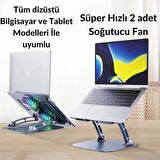 Polham Yükseklik ve Açı Ayarlamalı, Süper Hızlı Çift Soğutuculu Tablet ve Laptop Standı, 360 Derece Dönebilen