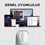 Polham 2.4G Şarj Edilebilir Süper Sessiz Ultra İnce Mouse, Windosw, Linux, Mac Os Uyumlu Mouse