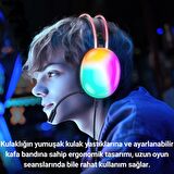 Polham RGB Işıklı 2 Metre USB 7.1 Kablolu Mikrofonlu Oyuncu Kulaklığı, Profesyonel Gaming Kulaklık