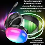 Polham RGB Işıklı 2 Metre USB 7.1 Kablolu Mikrofonlu Oyuncu Kulaklığı, Profesyonel Gaming Kulaklık