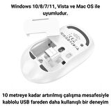 Polham 2.4G Çift Modlu Aerodinamik Sessiz Kablosuz Mouse,  Windosw, Linux, Mac Os Uyumlu Mouse