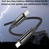 Polham 1 Metre 27W Süper Hızlı Kopmaz Type-C to iPhone Lightning Şarj Data Kablosu, Akım, Voltaj Korumalı