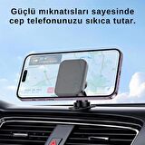 Polham Torpido Üstü Magsafe Manyetik Araç İçi Telefon Tutucu, Süper Güçlü Mıknatıslı Telefon Tutucu