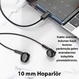 Polham HC Type C Kablolu Mikrofonlu Kulaklık, HİFİ Ses, HD Mikrofonlu Type C Kulaklık 