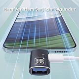 Polham 2in1 Type C To Type C ve USB Çevirici OTG Adaptör, Şarj ve Data Aktarım OTG Çeviricisi