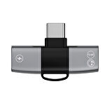 Polham Type C to 2x Type C Girişli Şarj ve Kulaklık Çoğaltıcı Adaptörü, 30W Şarj Destekli Çoğaltıcı