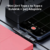 Polham Type C to 2x Type C Girişli Şarj ve Kulaklık Çoğaltıcı Adaptörü, 30W Şarj Destekli Çoğaltıcı