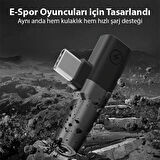 Polham Type C to 1X Type C ve 1x 3.5mm Aux Girişli Şarj ve Kulaklık Çoğaltıcı Adaptörü, 30W Şarj Destekli Çoğaltıcı