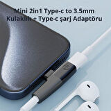 Polham Type C to 1X Type C ve 1x 3.5mm Aux Girişli Şarj ve Kulaklık Çoğaltıcı Adaptörü, 30W Şarj Destekli Çoğaltıcı