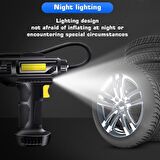 Polham 120W 2000Mah Şarjlı Led Işıklı Taşınabilir Lastik Pompası Hızlı Şişirme Özellikli LED Göstergeli