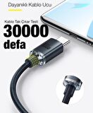 Baseus 2 Metre 100W Super Hızlı Type C To Type C Şarj ve Data Kablosu, Güçlendirilmiş Halat Kablo
