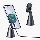 Polham 1 MT 15W Torpido Üstü Araç İçi Telefon Tutucu Magsafe İphone 12,13,14 Serisi Kablosuz Şarj Aleti