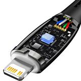 Baseus Özel Çipli 20W 1 Metre İphone X,11,12,13,14 Uyumlu Şarj ve Data Kablosu, Lightning Kopmaz Kablo