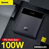 Baseus Super 100 W 20000 mAh Hızlı Şarj Powerbank Siyah 