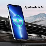 Polham 15W Magsafe İphone 13, 13 Pro, 13 Pro Max Serisi Kablosuz Şarjlı Araç İçi Telefon Tutucu