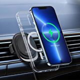 Polham 15W Magsafe İphone 13, 13 Pro, 13 Pro Max Serisi Kablosuz Şarjlı Araç İçi Telefon Tutucu