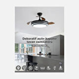 Dlc Vespero Bakır Motor 106cm Kumandalı Led Tavan Vantilatörü